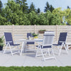 Amber Outdoor high back Chair Cushions | Set of 4 | Navy Blue Polyester
