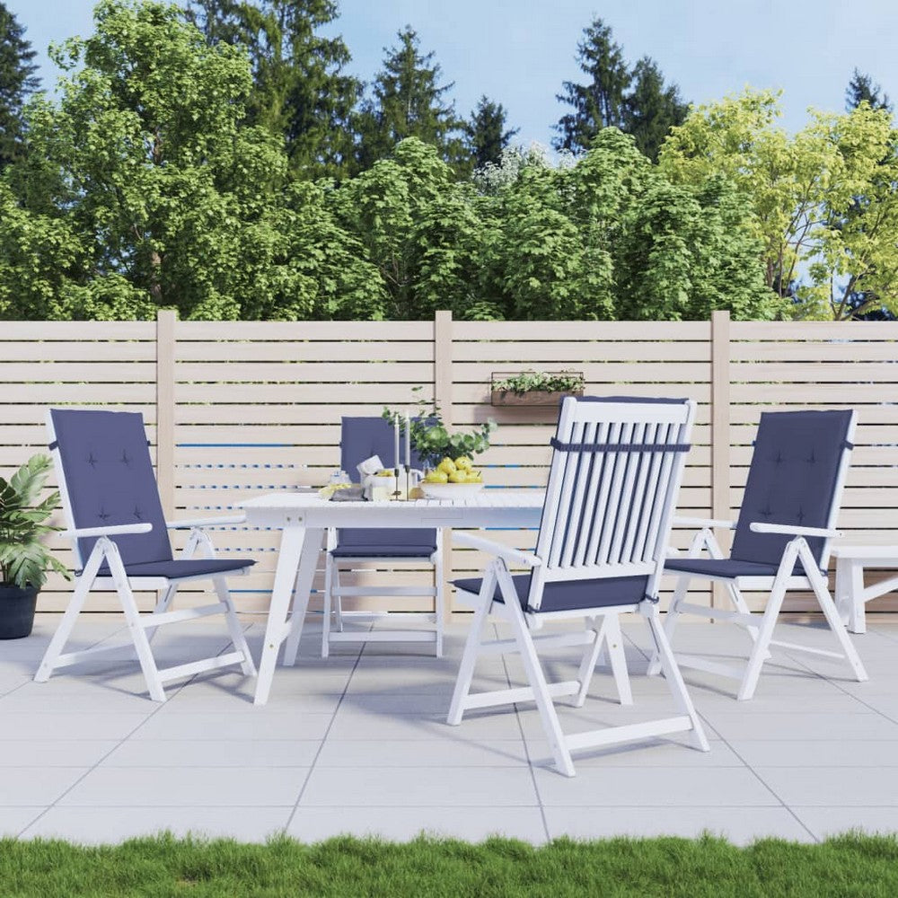 Amber Outdoor high back Chair Cushions | Set of 4 | Navy Blue Polyester