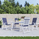 Amber Outdoor high back Chair Cushions | Set of 4 | Navy Blue Polyester