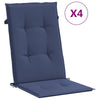 Amber Outdoor high back Chair Cushions | Set of 4 | Navy Blue Polyester