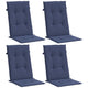 Amber Outdoor high back Chair Cushions | Set of 4 | Navy Blue Polyester