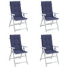 Amber Outdoor high back Chair Cushions | Set of 4 | Navy Blue Polyester