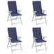 Amber Outdoor high back Chair Cushions | Set of 4 | Navy Blue Polyester