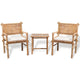 vidaXL 3 Piece Bistro Set with Cushions Bamboo