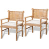 vidaXL 3 Piece Bistro Set with Cushions Bamboo