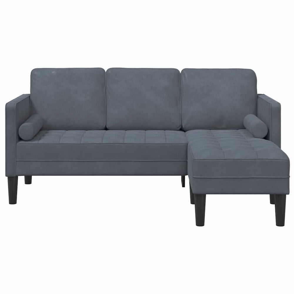 vidaXL Sofa Set with Cushion Dark Grey Polyester