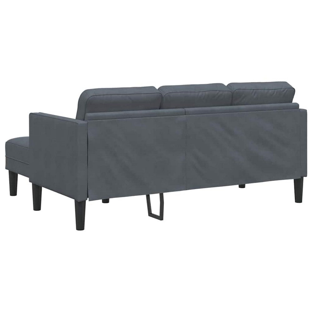 vidaXL Sofa Set with Cushion Dark Grey Polyester