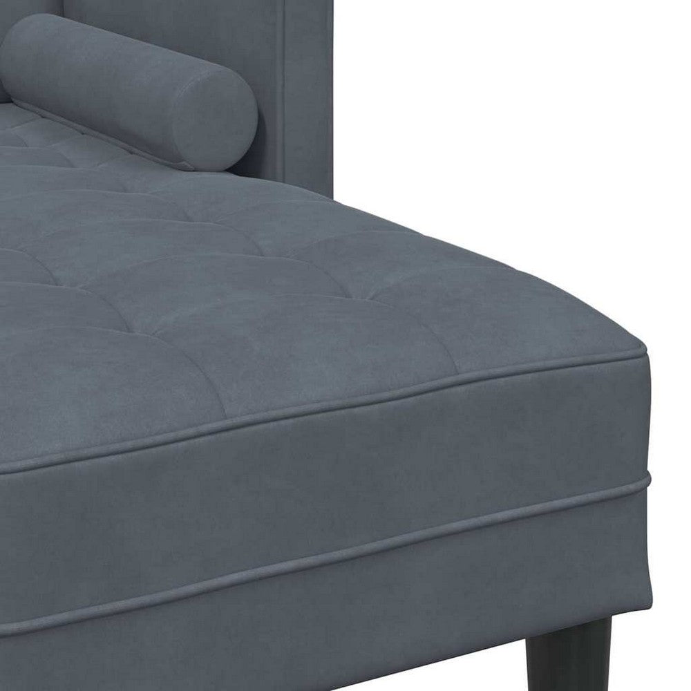 vidaXL Sofa Set with Cushion Dark Grey Polyester