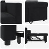 vidaXL Pull out Sofa Bed Single with Wheels Black Velvet