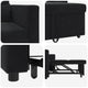 vidaXL Pull out Sofa Bed Single with Wheels Black Velvet