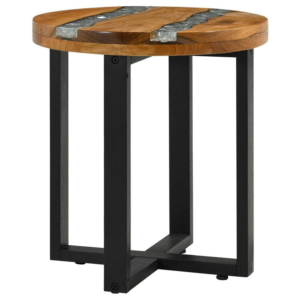 vidaXL Coffee Table Brown 15.75 x 15.75 x 17.72 in Solid Teak Wood