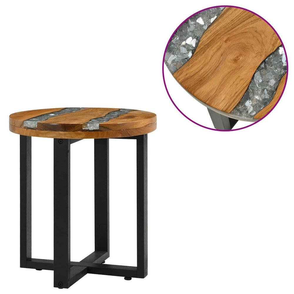 vidaXL Coffee Table Brown 15.75 x 15.75 x 17.72 in Solid Teak Wood