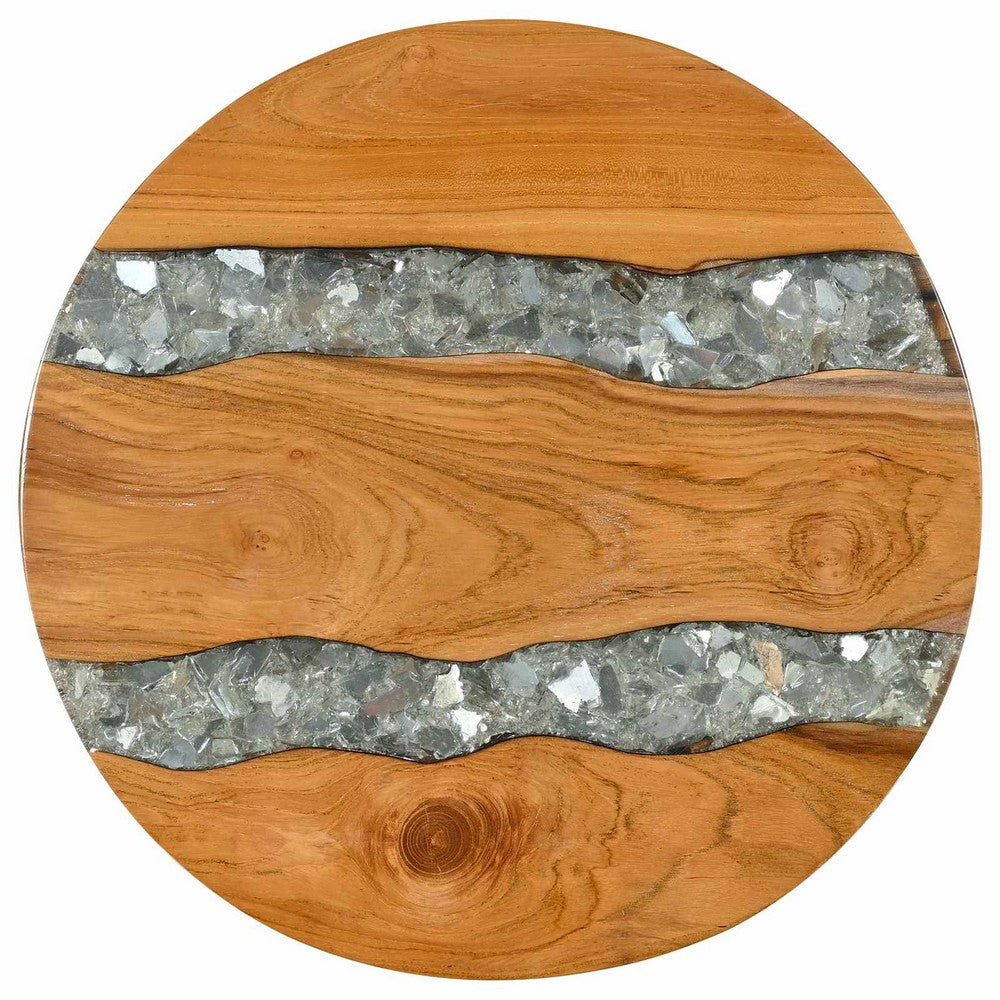 vidaXL Coffee Table Brown 15.75 x 15.75 x 17.72 in Solid Teak Wood