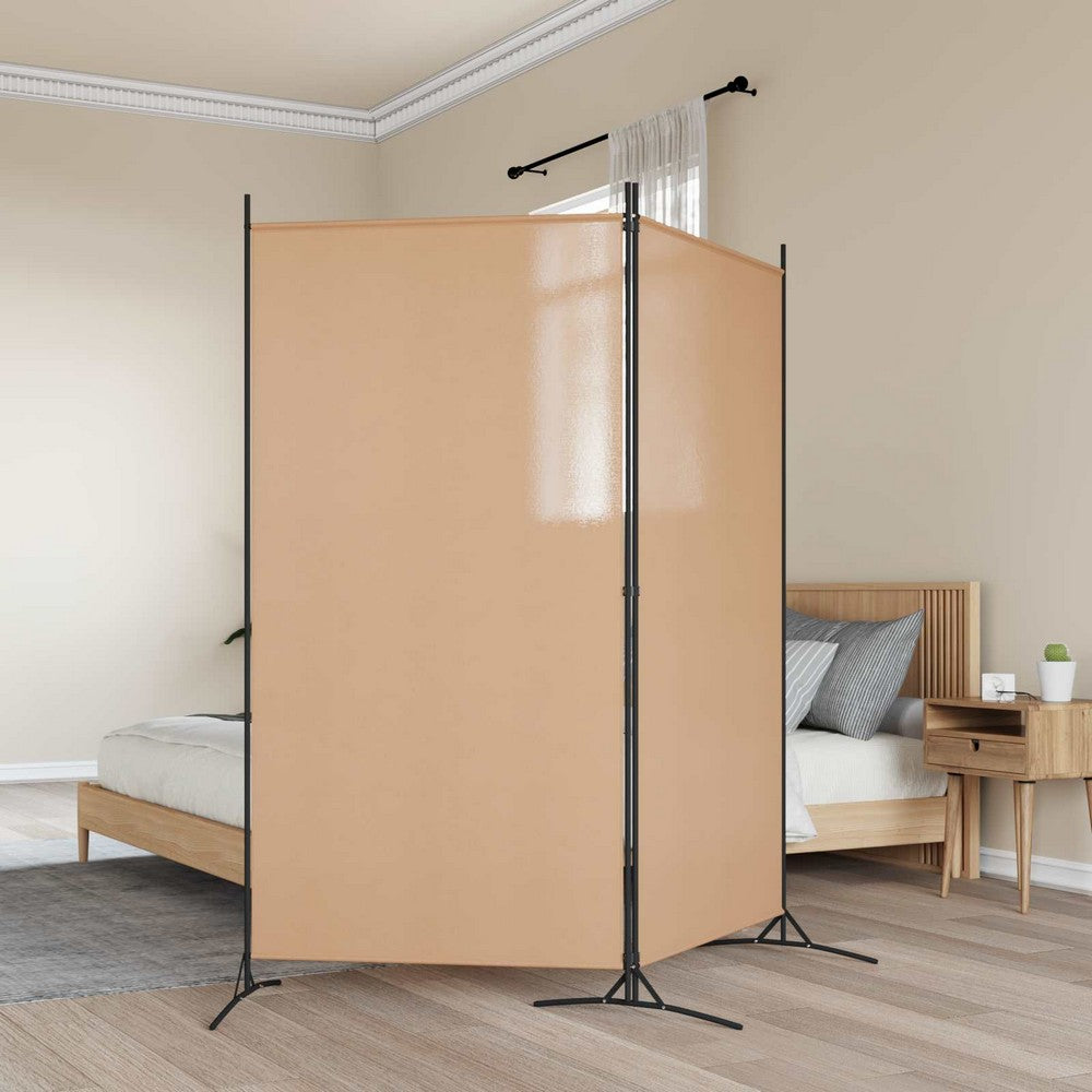 vidaXL 2-Panel Room Divider Beige 68.90 x 70.87 in Fabric