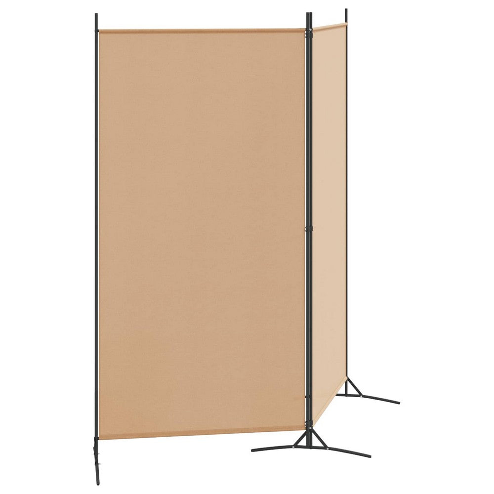 vidaXL 2-Panel Room Divider Beige 68.90 x 70.87 in Fabric