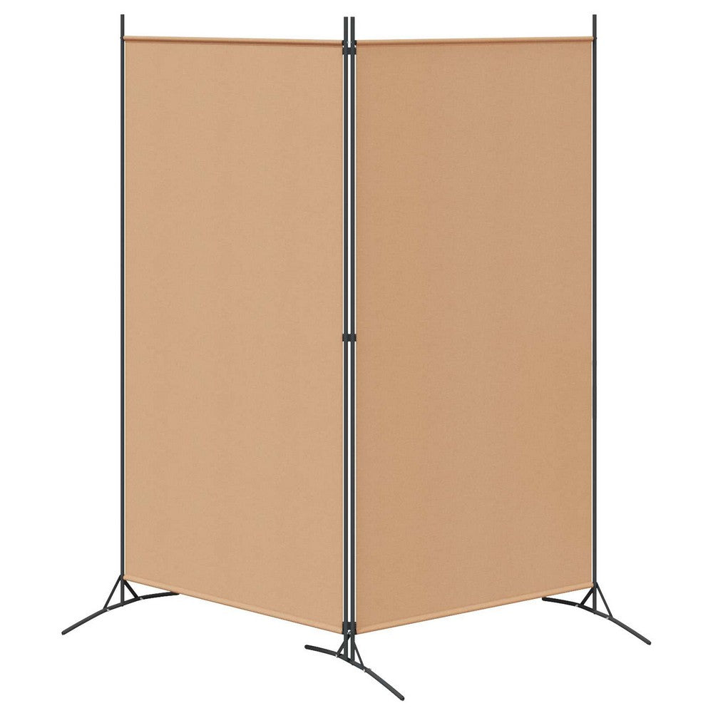 vidaXL 2-Panel Room Divider Beige 68.90 x 70.87 in Fabric