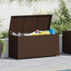 Cyrus Outdoor Storage Chest with Lift Lid | Steel | Brown Poly Rattan 47"