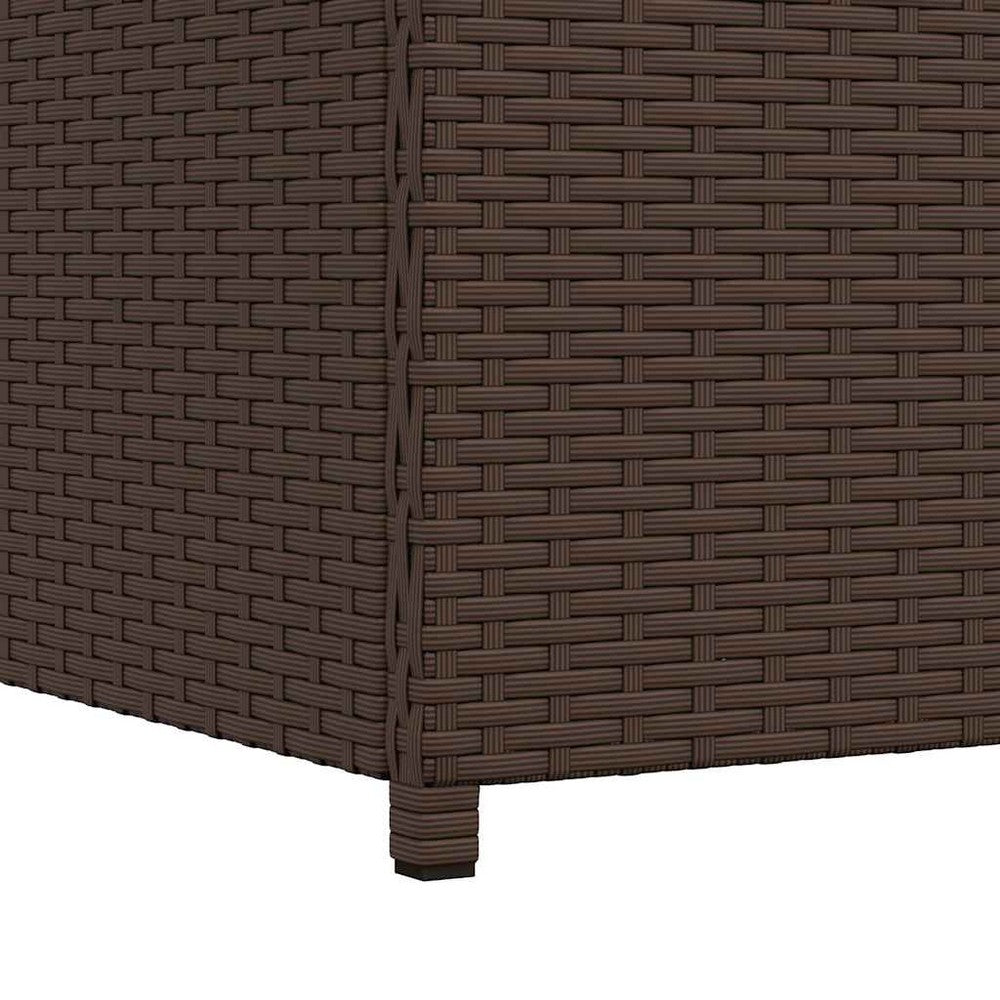 Cyrus Outdoor Storage Chest with Lift Lid | Steel | Brown Poly Rattan 47"