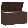 Cyrus Outdoor Storage Chest with Lift Lid | Steel | Brown Poly Rattan 47"