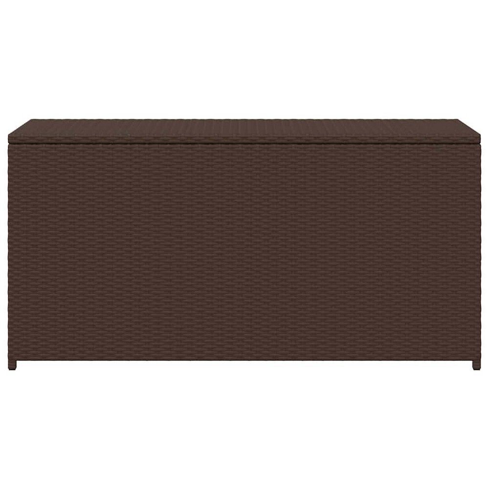 Cyrus Outdoor Storage Chest with Lift Lid | Steel | Brown Poly Rattan 47"