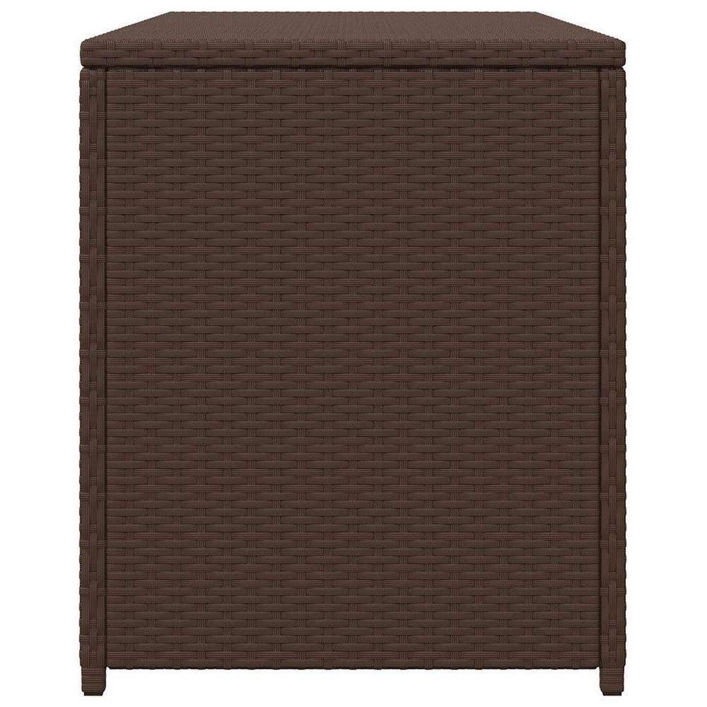 Cyrus Outdoor Storage Chest with Lift Lid | Steel | Brown Poly Rattan 47"