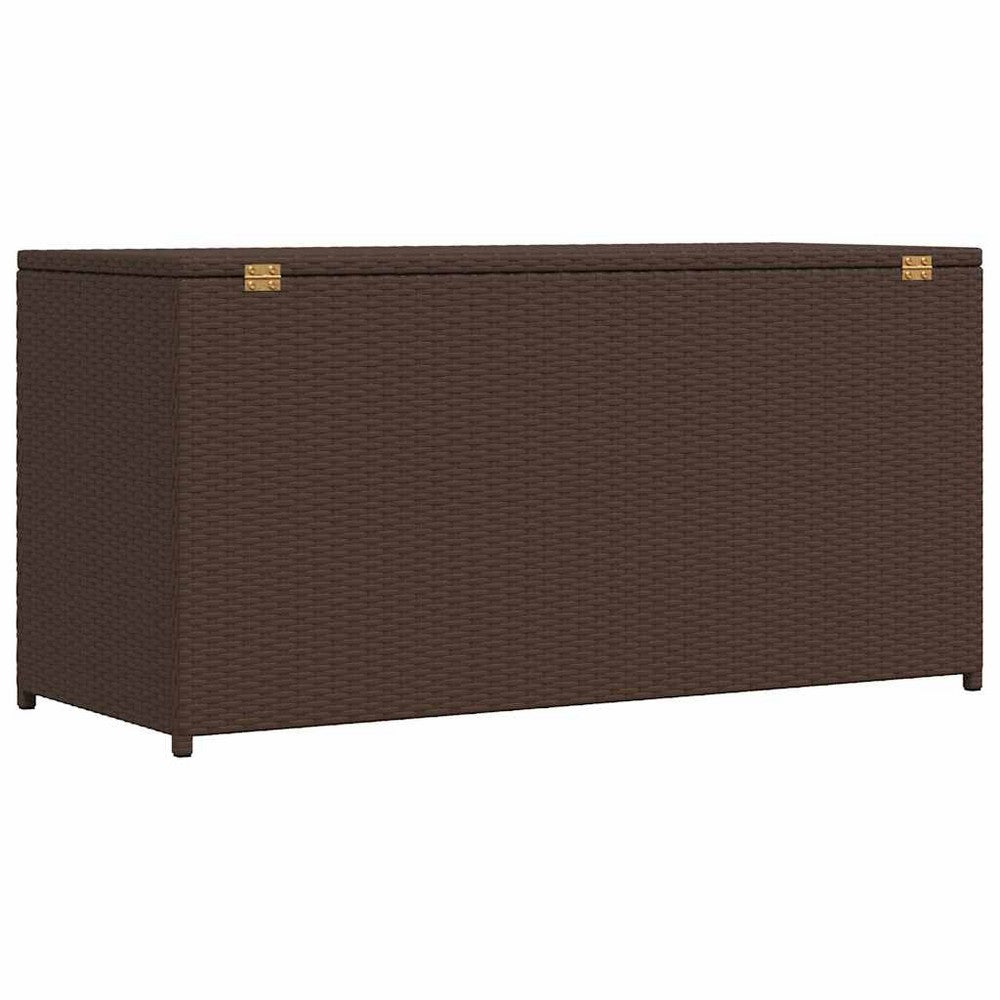Cyrus Outdoor Storage Chest with Lift Lid | Steel | Brown Poly Rattan 47"