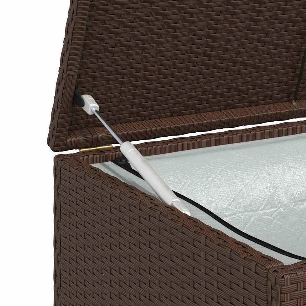 Cyrus Outdoor Storage Chest with Lift Lid | Steel | Brown Poly Rattan 47"