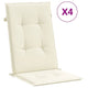 Amber Outdoor high back Chair Cushions | Set of 4 | Cream Polyester