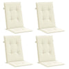 Amber Outdoor high back Chair Cushions | Set of 4 | Cream Polyester