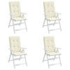 Amber Outdoor high back Chair Cushions | Set of 4 | Cream Polyester
