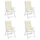 Amber Outdoor high back Chair Cushions | Set of 4 | Cream Polyester