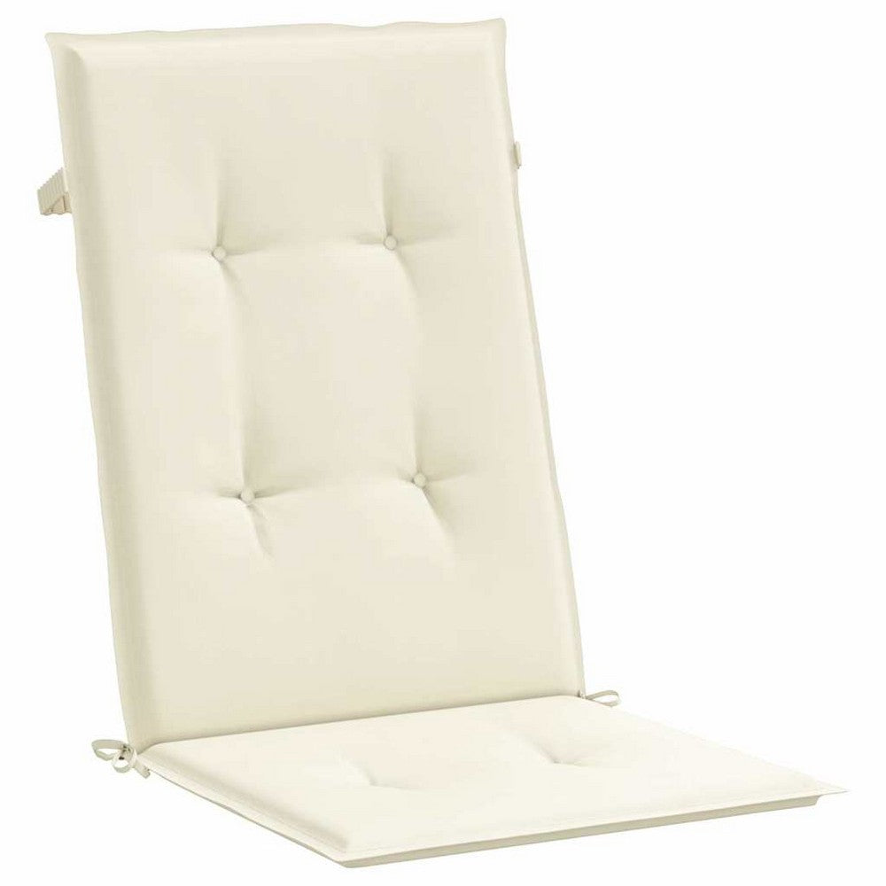Amber Outdoor high back Chair Cushions | Set of 4 | Cream Polyester