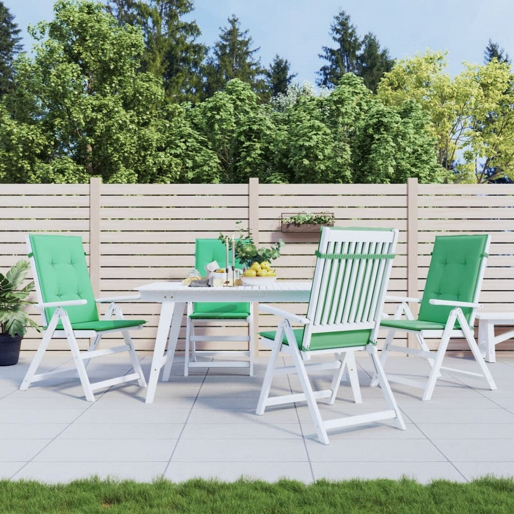 Amber Outdoor high back Chair Cushions | Set of 4 | Green Polyester