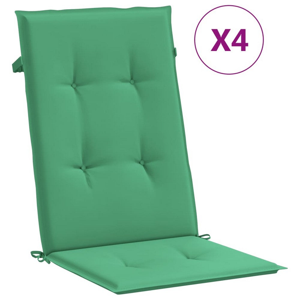 Amber Outdoor high back Chair Cushions | Set of 4 | Green Polyester