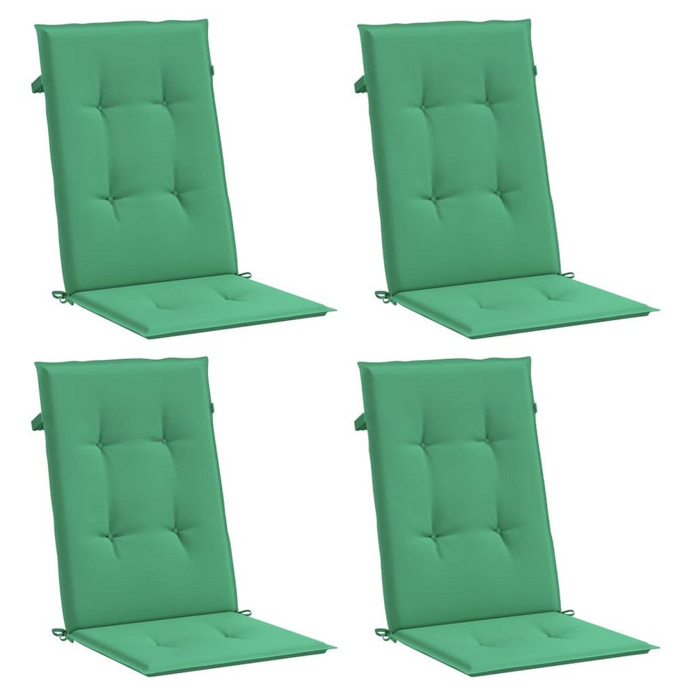 Amber Outdoor high back Chair Cushions | Set of 4 | Green Polyester