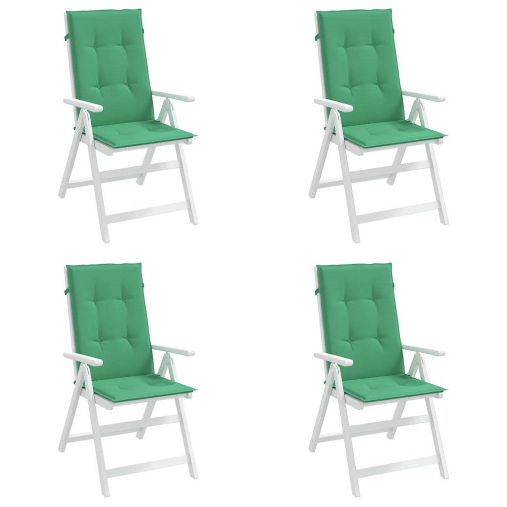 Amber Outdoor high back Chair Cushions | Set of 4 | Green Polyester