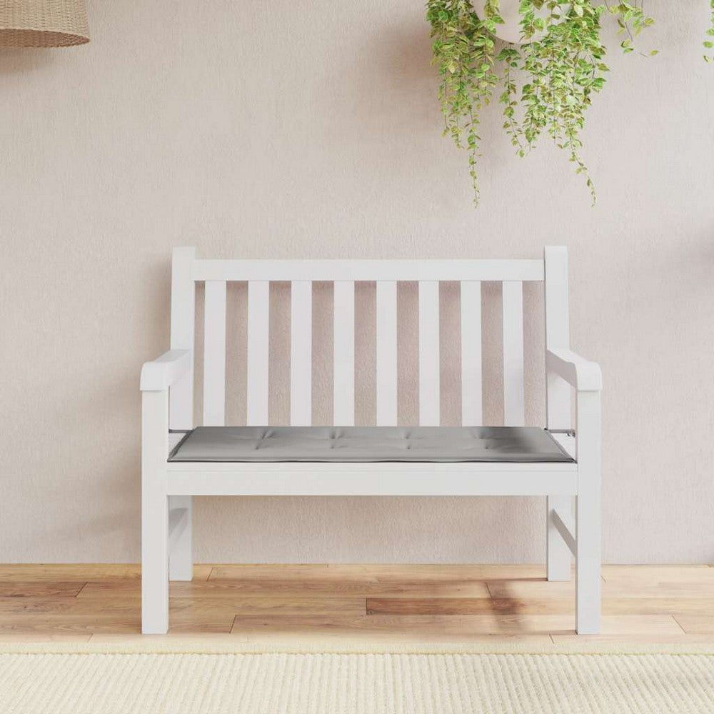 Ginny Garden Bench Cushion with Foam Fiber Filling | Gray Oxford Fabric