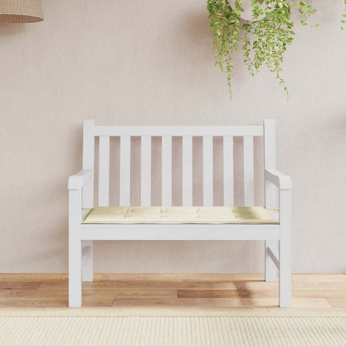 Ginny Garden Bench Cushion | Foam Fiber Filling | Cream Oxford Fabric