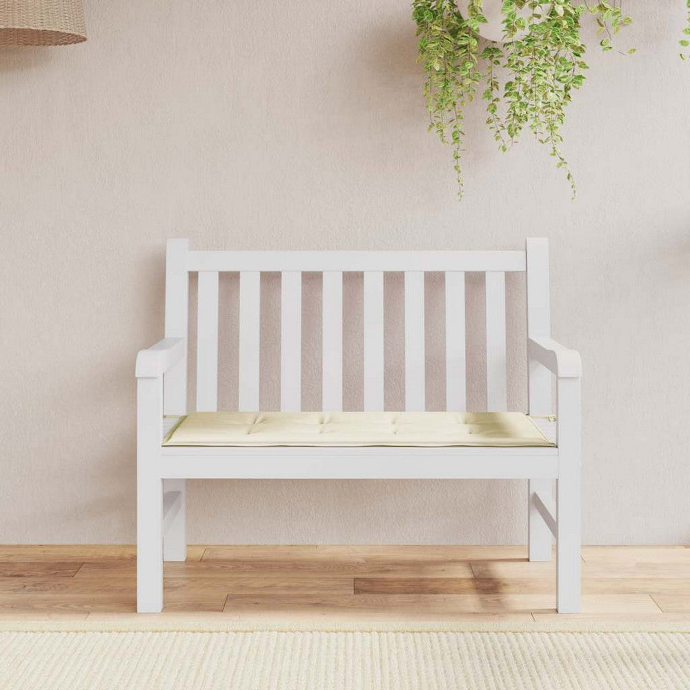 Ginny Garden Bench Cushion | Foam Fiber Filling | Cream Oxford Fabric