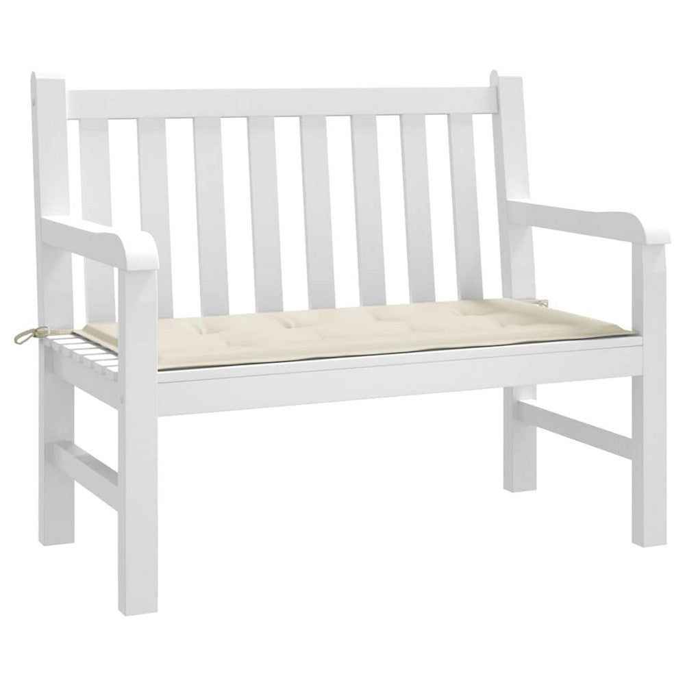 Ginny Garden Bench Cushion | Foam Fiber Filling | Cream Oxford Fabric
