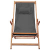 Saba Outdoor Adjustable Folding Beach Chair | Gray Eucalyptus Wood