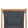 Saba Outdoor Adjustable Folding Beach Chair | Gray Eucalyptus Wood