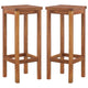 Raha Rustic-Style Outdoor Barstool Set of 2 | Brown Solid Acacia Wood