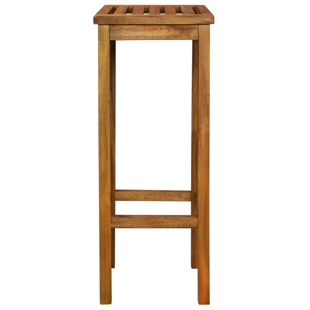 Raha Rustic-Style Outdoor Barstool Set of 2 | Brown Solid Acacia Wood