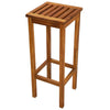 Raha Rustic-Style Outdoor Barstool Set of 2 | Brown Solid Acacia Wood