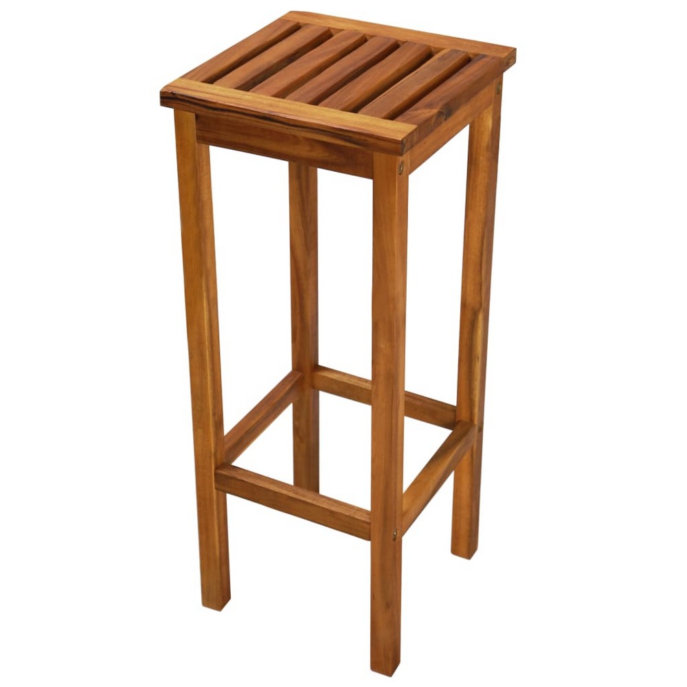 Raha Rustic-Style Outdoor Barstool Set of 2 | Brown Solid Acacia Wood