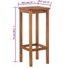 Raha Rustic-Style Outdoor Barstool Set of 2 | Brown Solid Acacia Wood