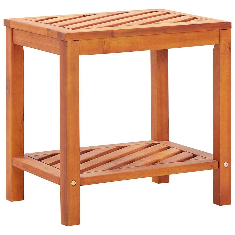 vidaXL Side Table Solid Acacia Wood 17.7"x13"x17.7