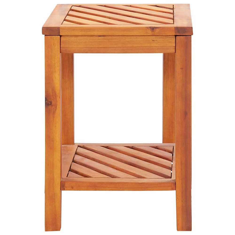 vidaXL Side Table Solid Acacia Wood 17.7"x13"x17.7