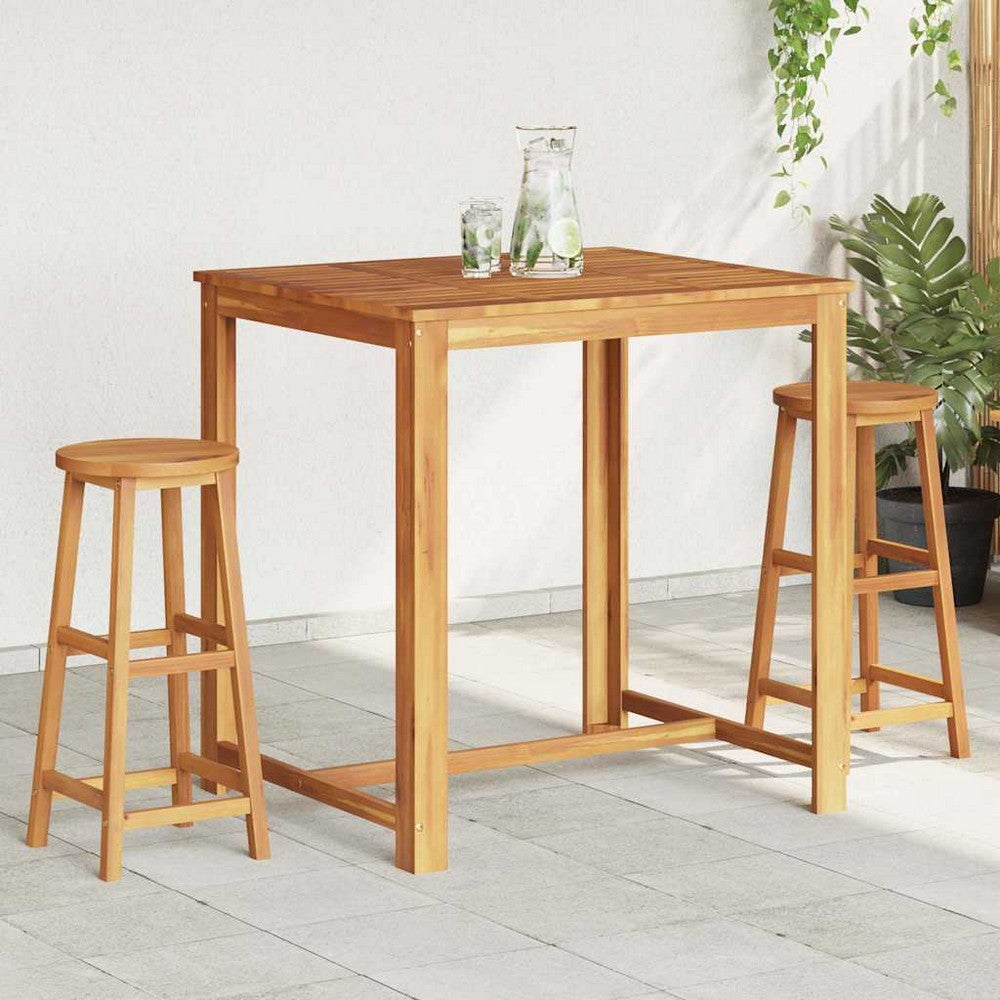 vidaXL Bar Chairs 2 pcs Solid Acacia Wood